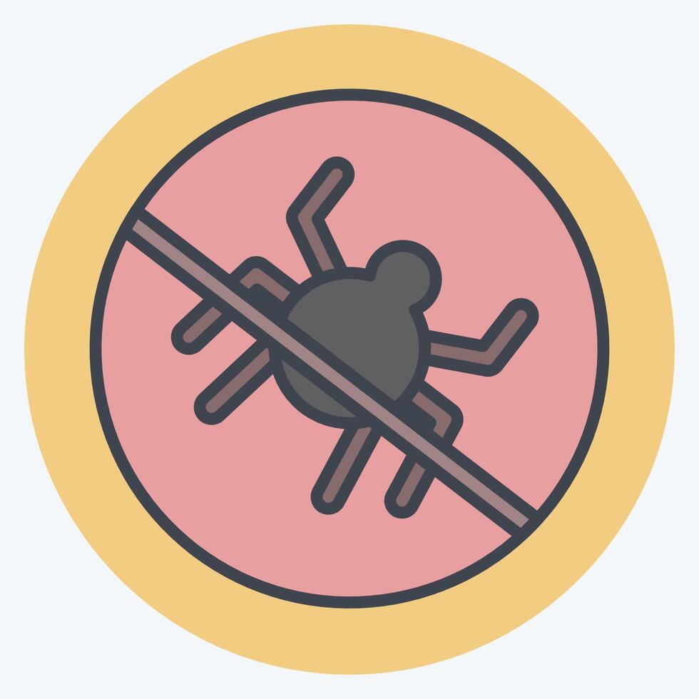 Icon No Bugs. related to Bedding symbol. color mate style. design editable vector