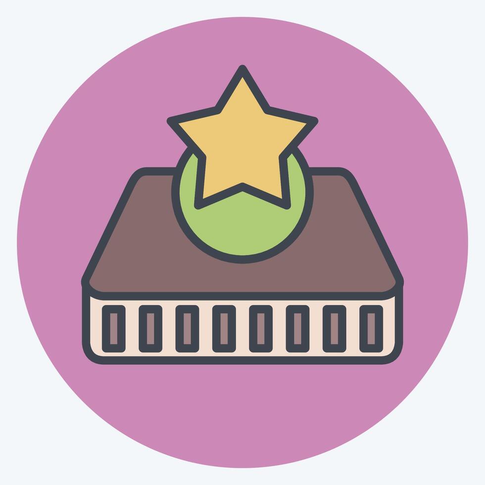 Icon Mattress 2. related to Bedding symbol. color mate style. design editable vector