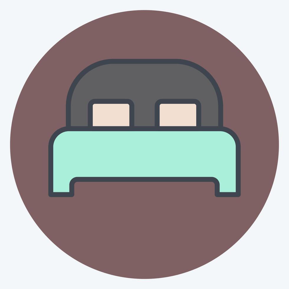 Icon Bed 3. related to Bedding symbol. color mate style. design editable vector