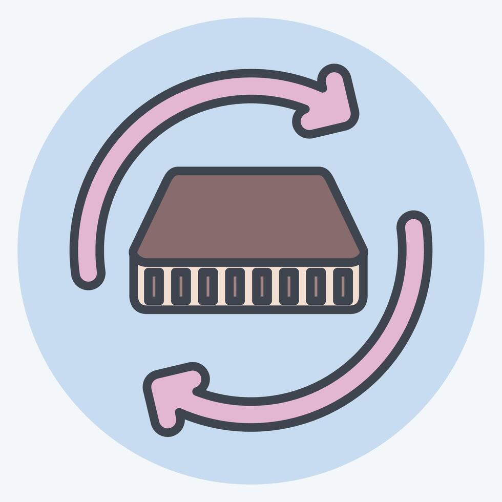 Icon Mattress 3. related to Bedding symbol. color mate style. design editable vector