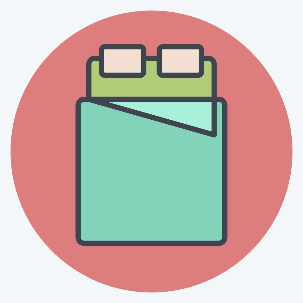 Icon Bed 2. related to Bedding symbol. color mate style. design editable vector