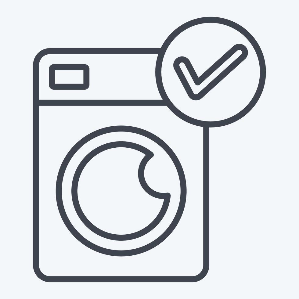 Icon Washing Machine. related to Bedding symbol. line style. design editable vector
