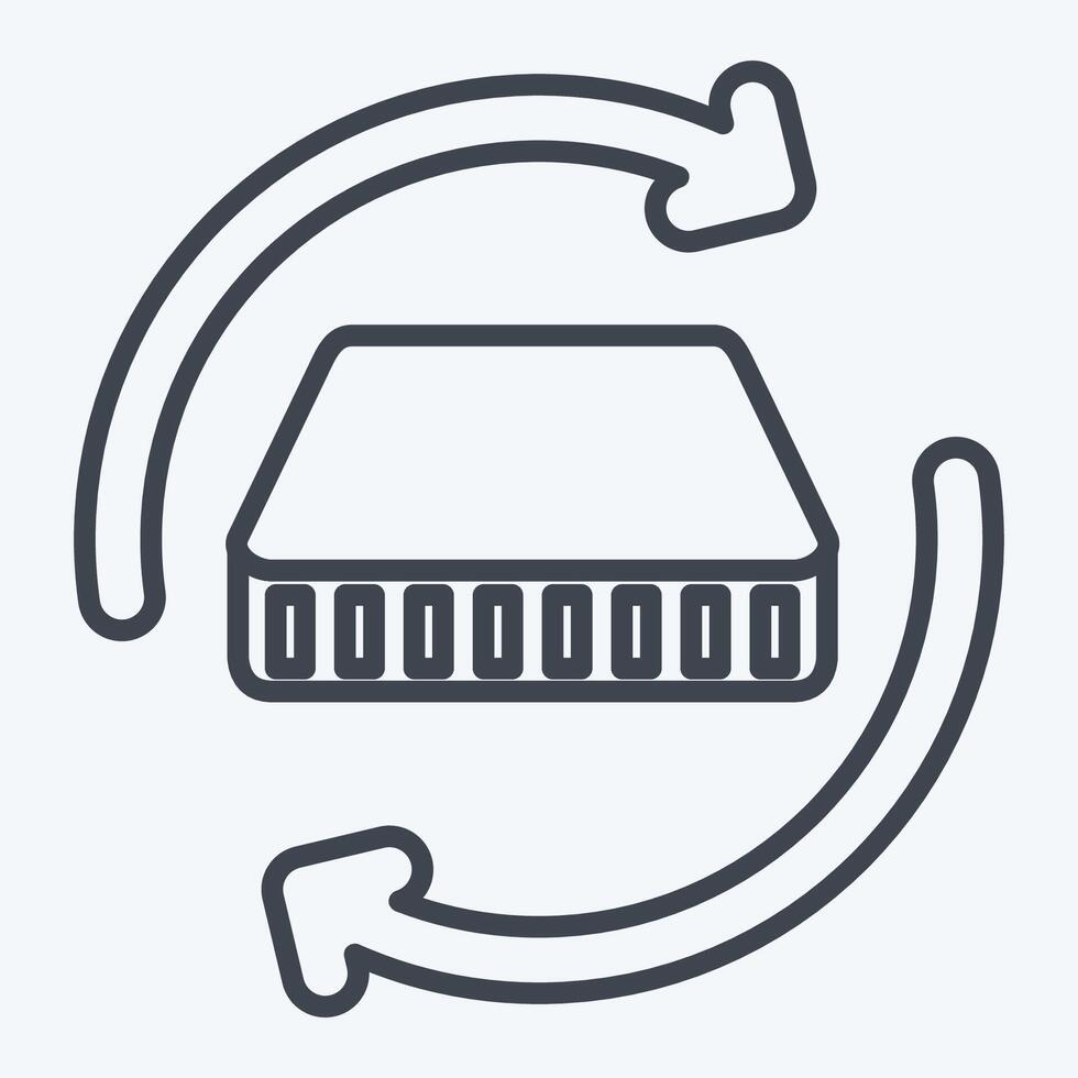 Icon Mattress 3. related to Bedding symbol. line style. design editable vector