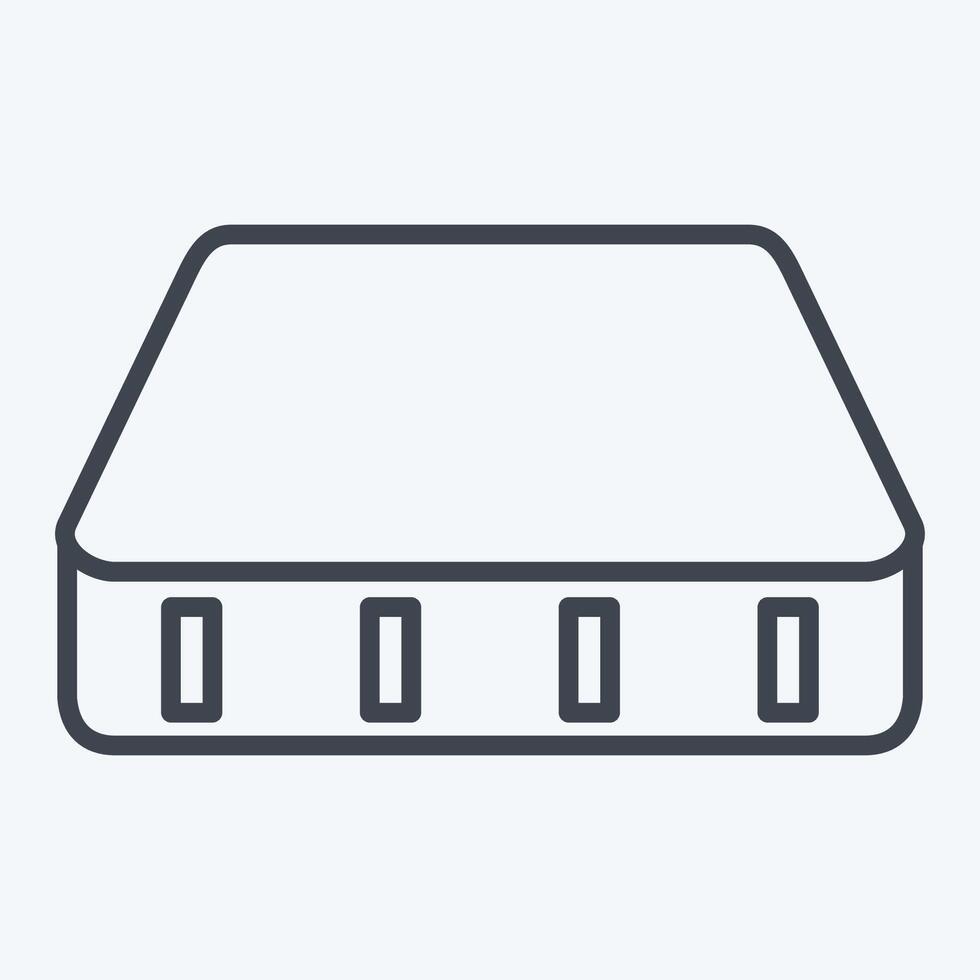 Icon Mattress. related to Bedding symbol. line style. design editable vector