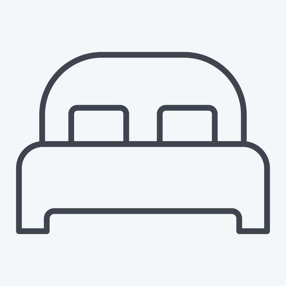 Icon Bed 3. related to Bedding symbol. line style. design editable vector