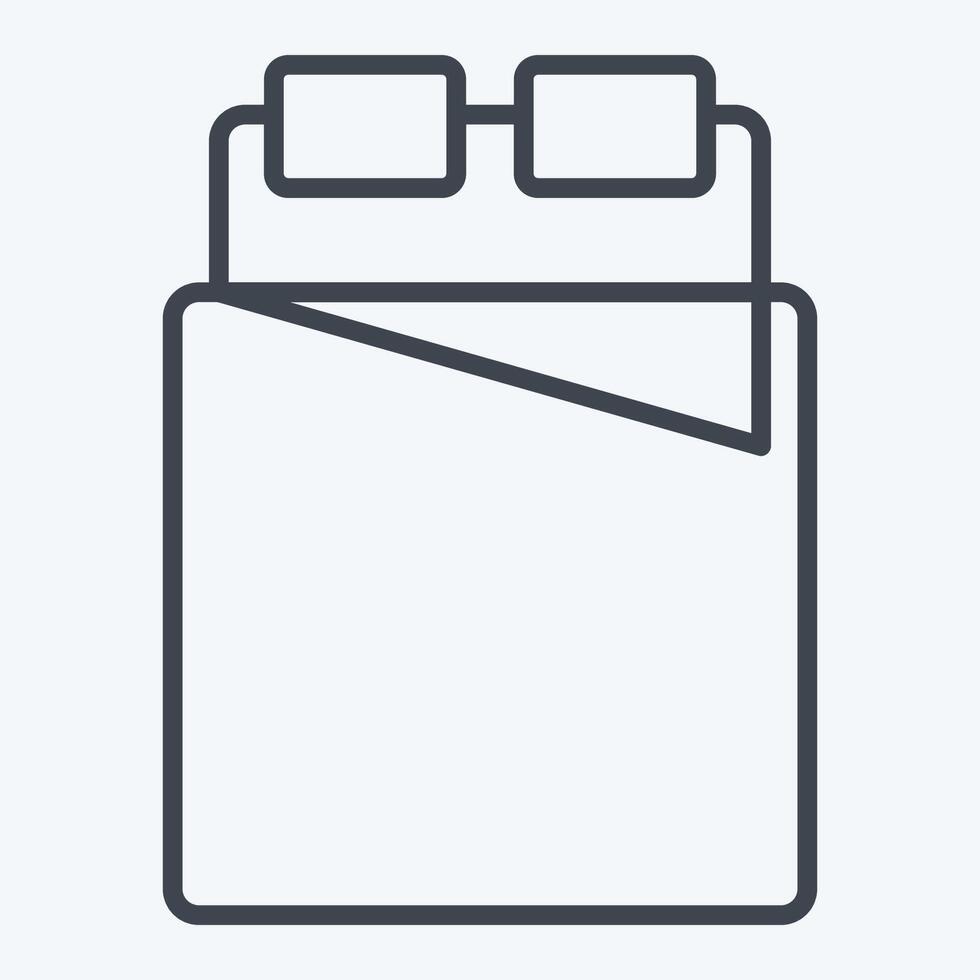 Icon Bed 2. related to Bedding symbol. line style. design editable vector