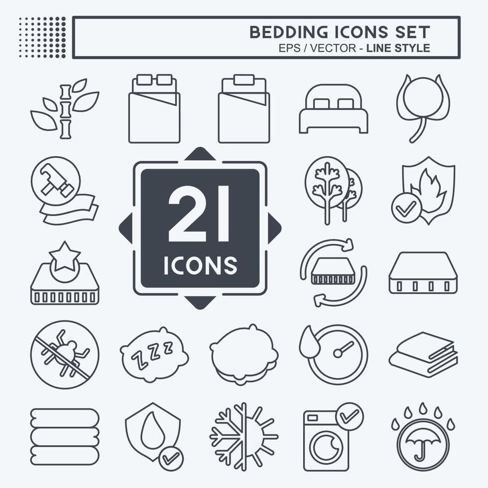 Icon Set Bedding. related to Education symbol. line style. design editable vector