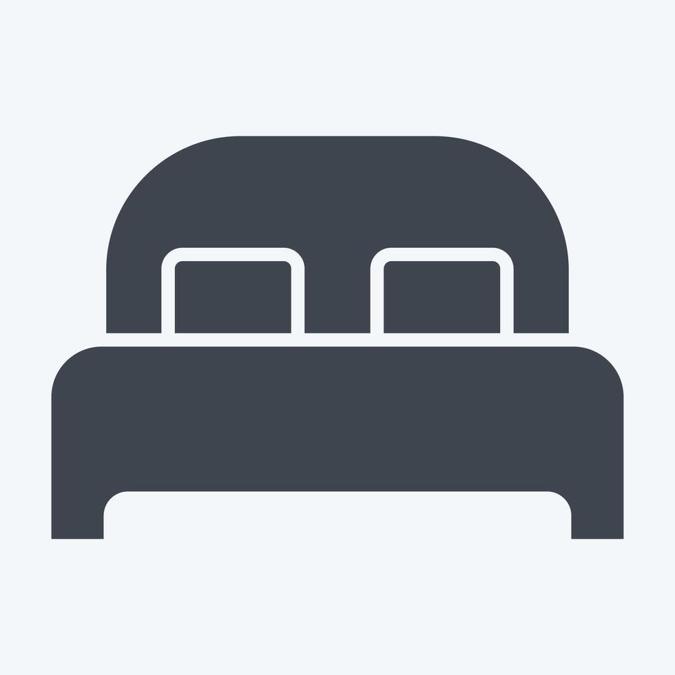 Icon Bed 3. related to Bedding symbol. glyph style. design editable vector