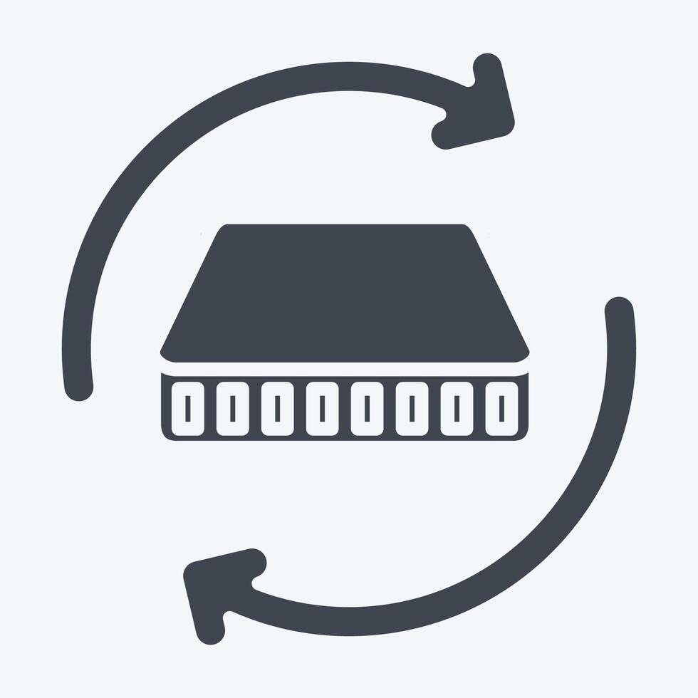 Icon Mattress 3. related to Bedding symbol. glyph style. design editable vector