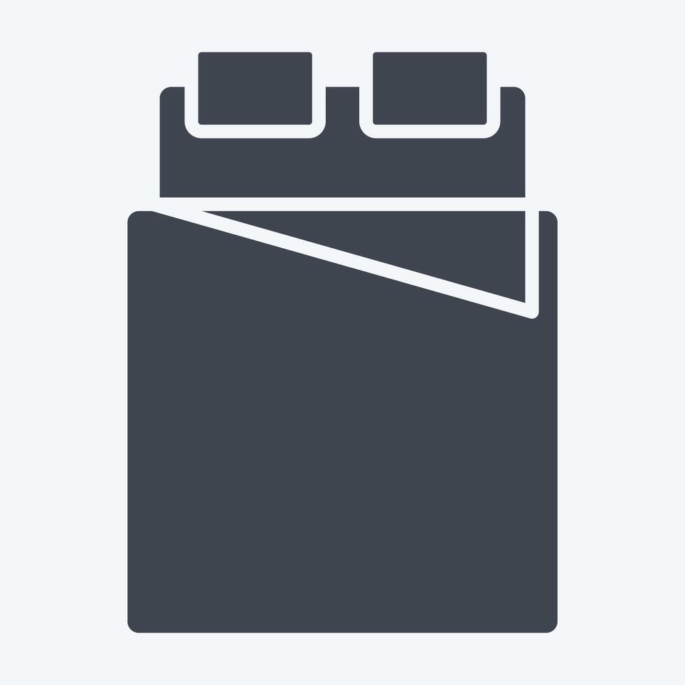 Icon Bed 2. related to Bedding symbol. glyph style. design editable vector