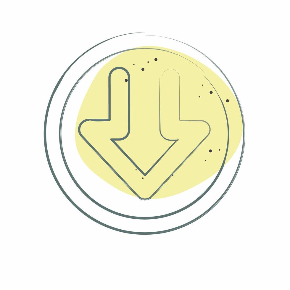 Icon Download Progress. related to Download symbol. Color Spot Style. design editable vector