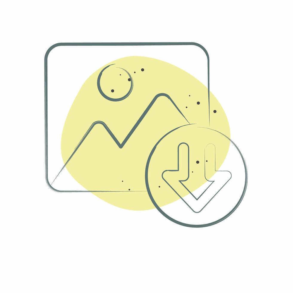 Icon Photo. related to Download symbol. Color Spot Style. design editable vector