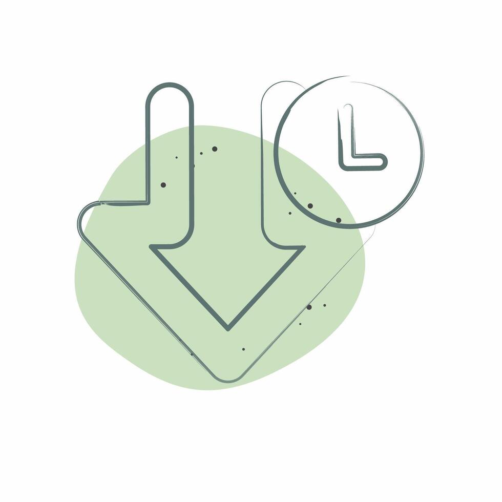 Icon Download Time. related to Download symbol. Color Spot Style. design editable vector