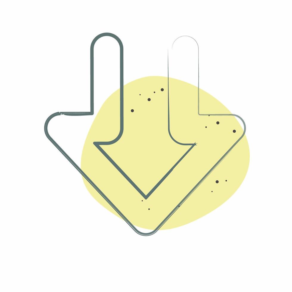Icon Download 1. related to Download symbol. Color Spot Style. design editable vector