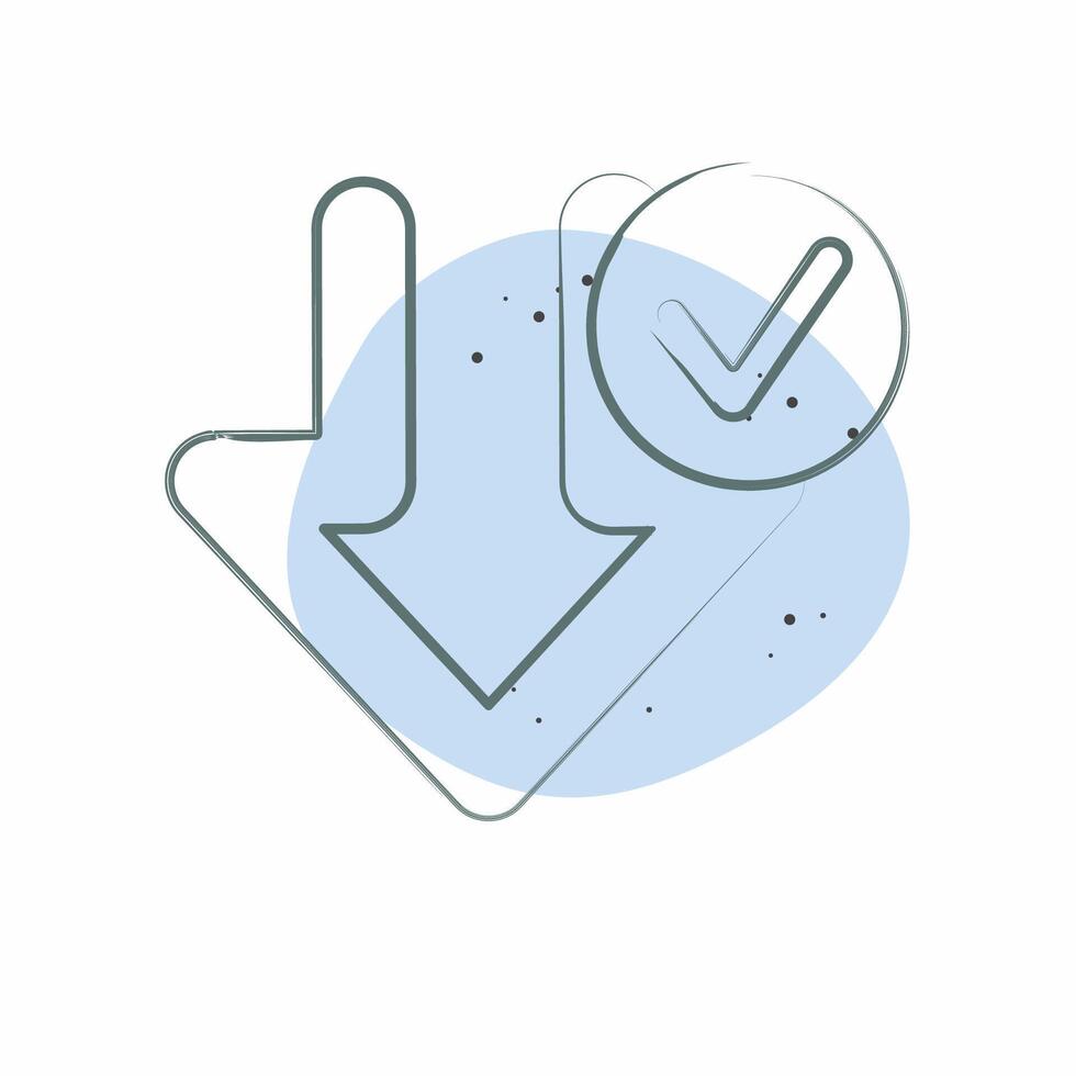 Icon Download Complete. related to Download symbol. Color Spot Style. design editable vector