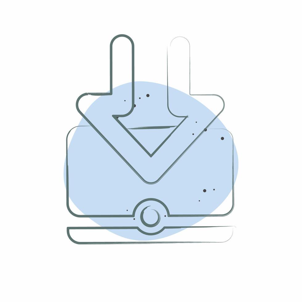 Icon Computer. related to Download symbol. Color Spot Style. design editable vector