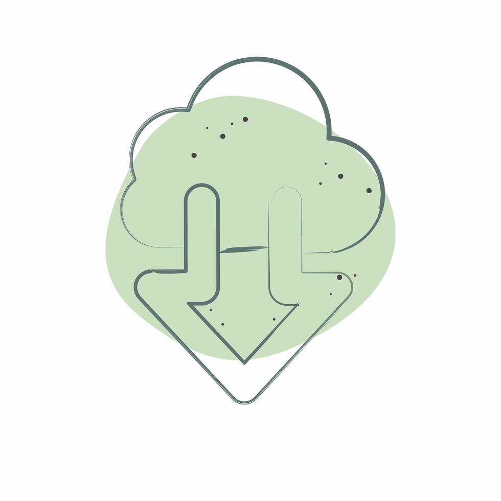 Icon Cloud. related to Download symbol. Color Spot Style. design editable vector