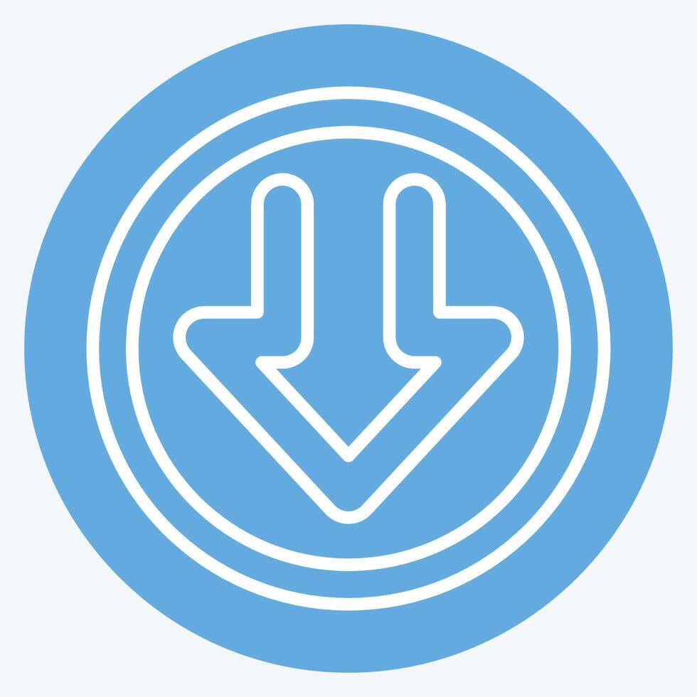 Icon Download Progress. related to Download symbol. blue eyes style. design editable vector