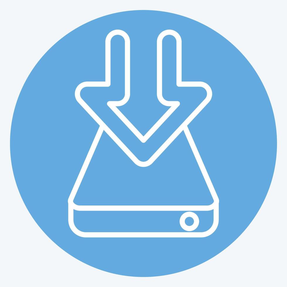 Icon Hard Drive. related to Download symbol. blue eyes style. design editable vector