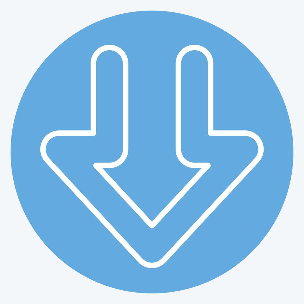 Icon Download 1. related to Download symbol. blue eyes style. design editable vector