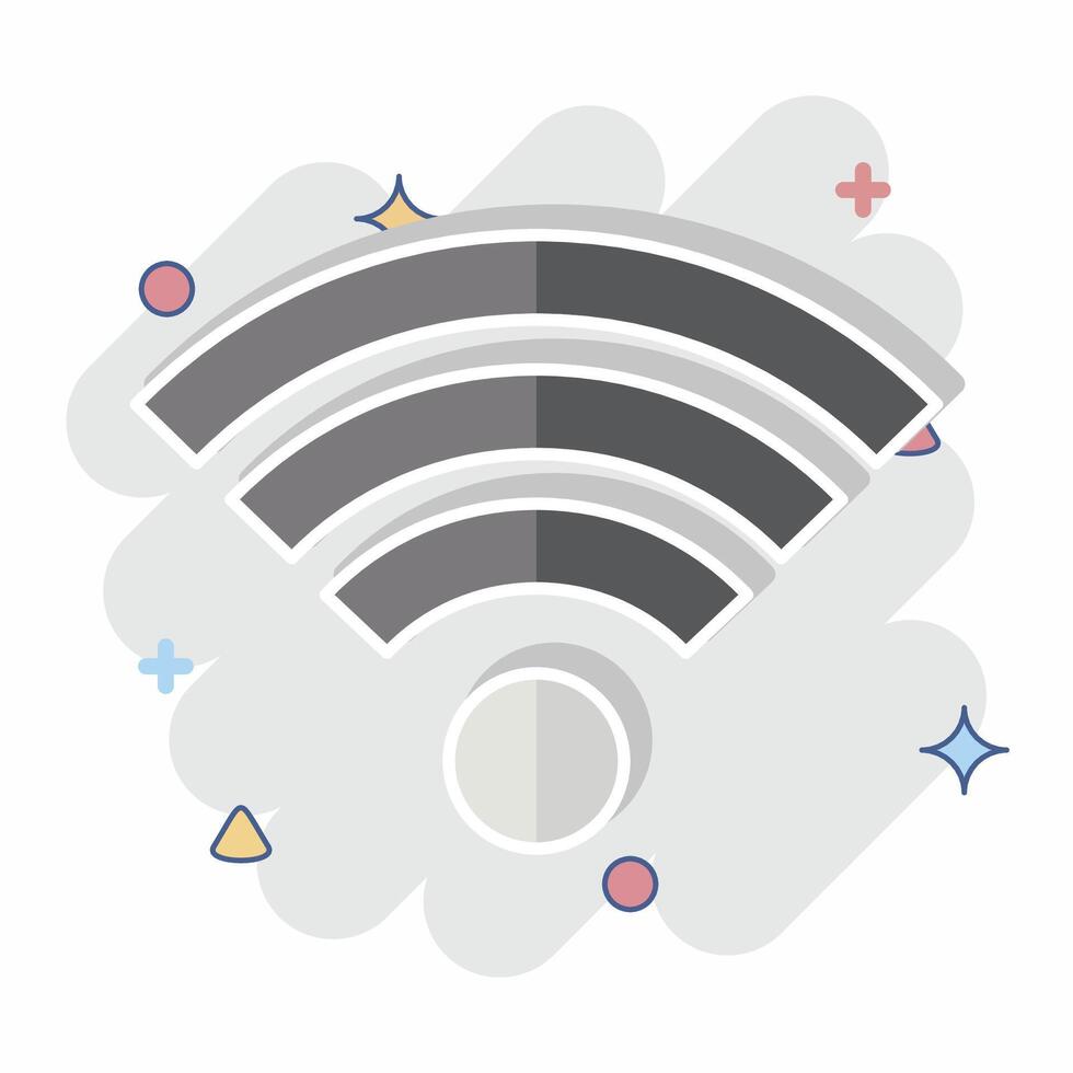 Icon Wifi. related to Download symbol. comic style. design editable vector