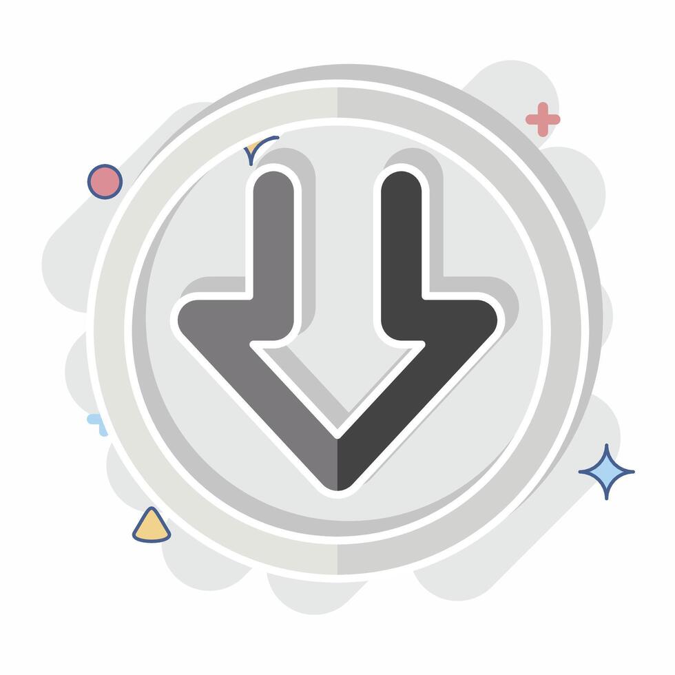 Icon Download Progress. related to Download symbol. comic style. design editable vector