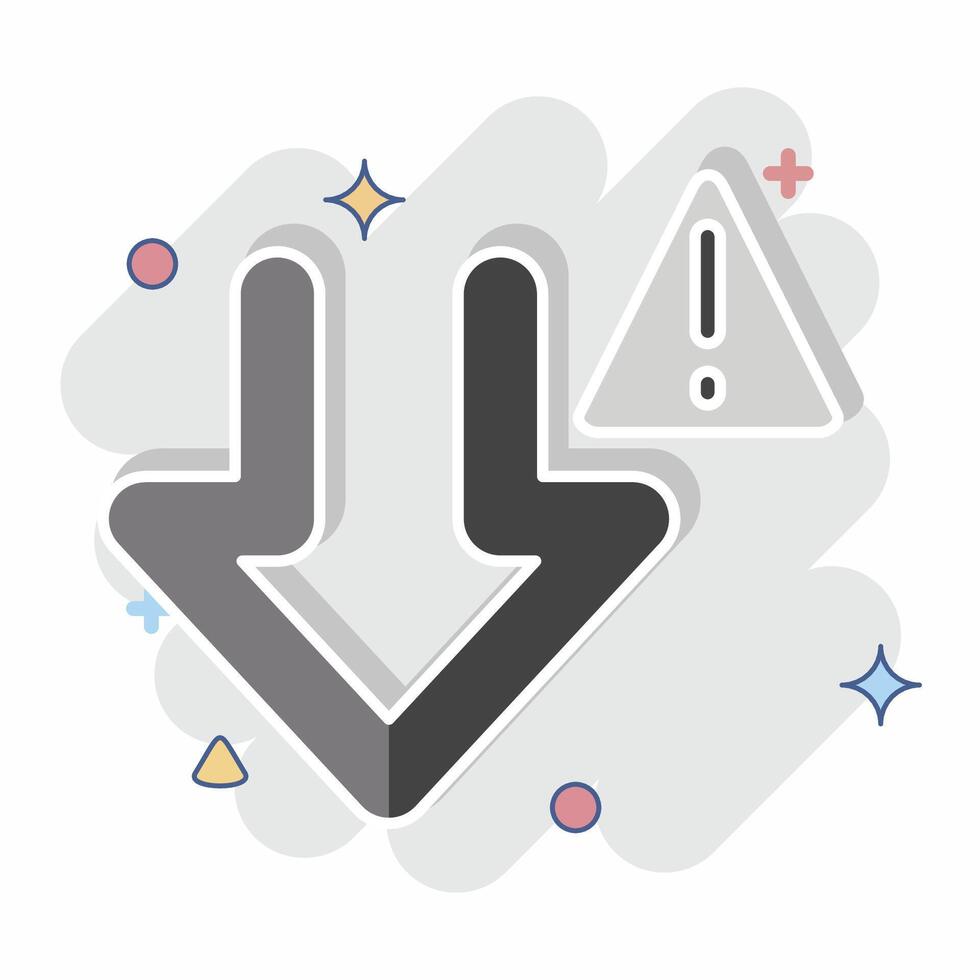 Icon Download Error. related to Download symbol. comic style. design editable vector