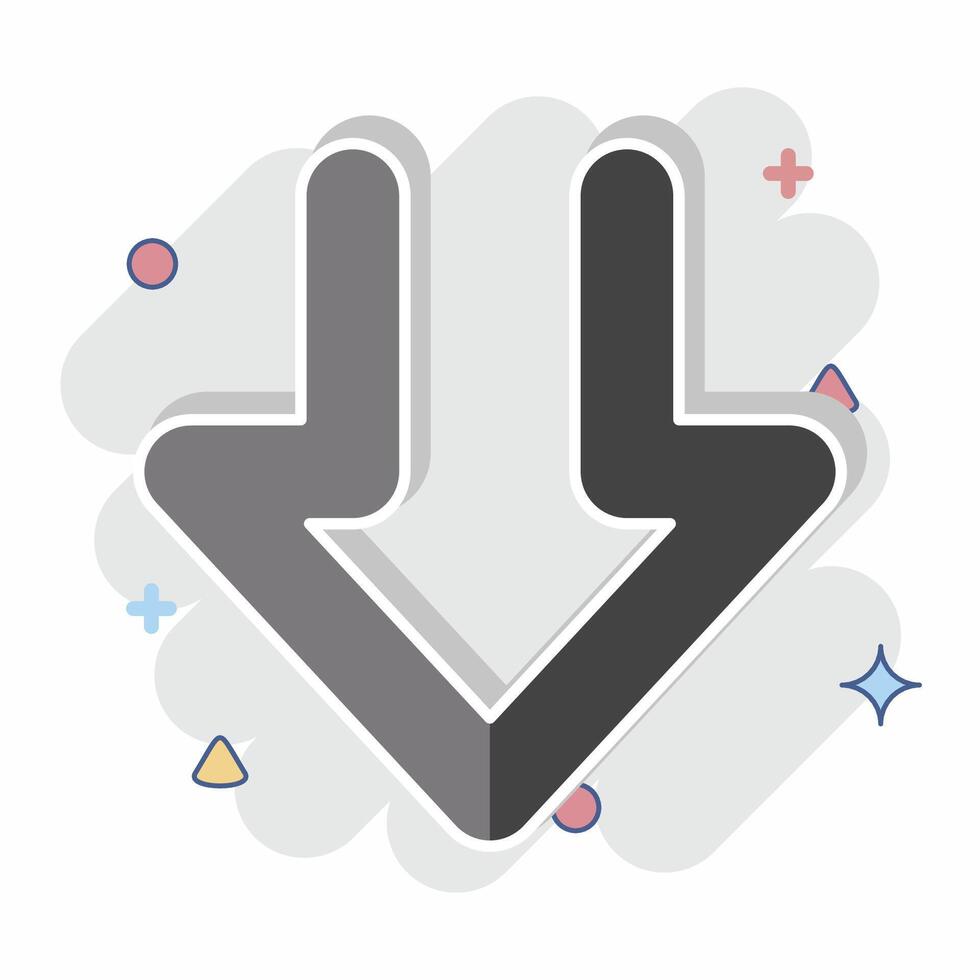 Icon Download 1. related to Download symbol. comic style. design editable vector