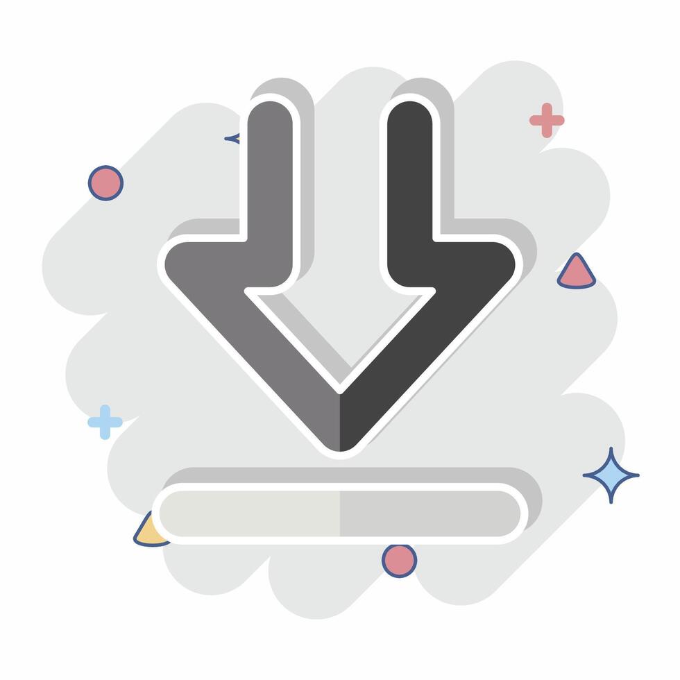 Icon Download 2. related to Download symbol. comic style. design editable vector