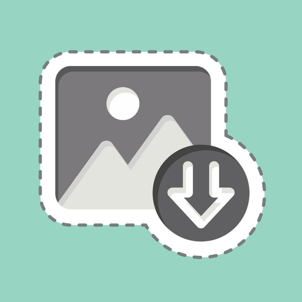 Sticker line cut Photo. related to Download symbol. design editable vector