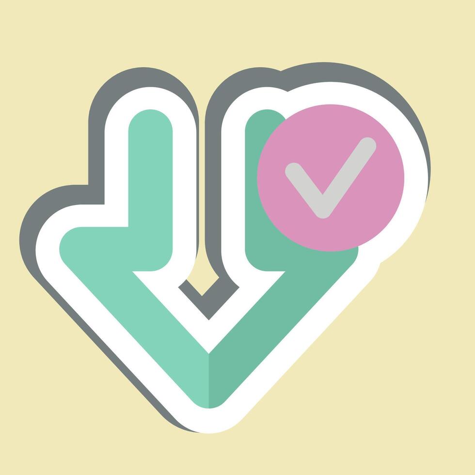 Sticker Download Complete. related to Download symbol. design editable vector