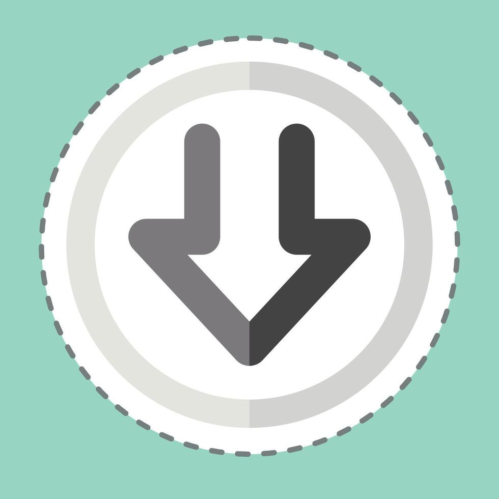 Sticker line cut Download Progress. related to Download symbol. design editable vector