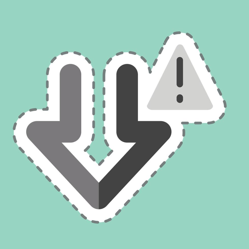 Sticker line cut Download Error. related to Download symbol. design editable vector