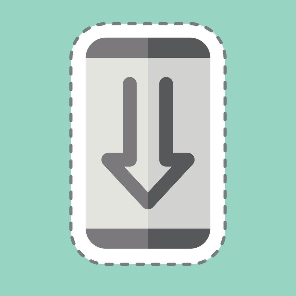 Sticker line cut Phone. related to Download symbol. design editable vector