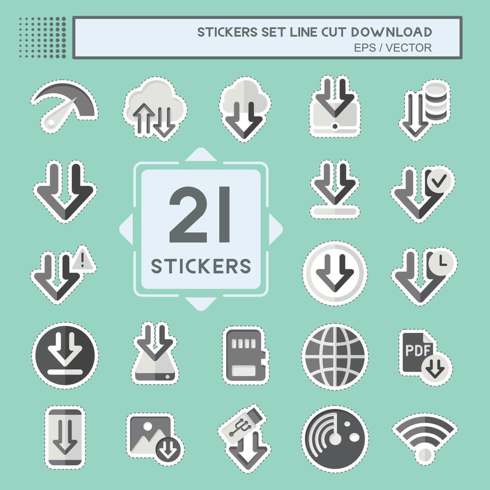 Sticker line cut Set Download. related to Education symbol. design editable vector