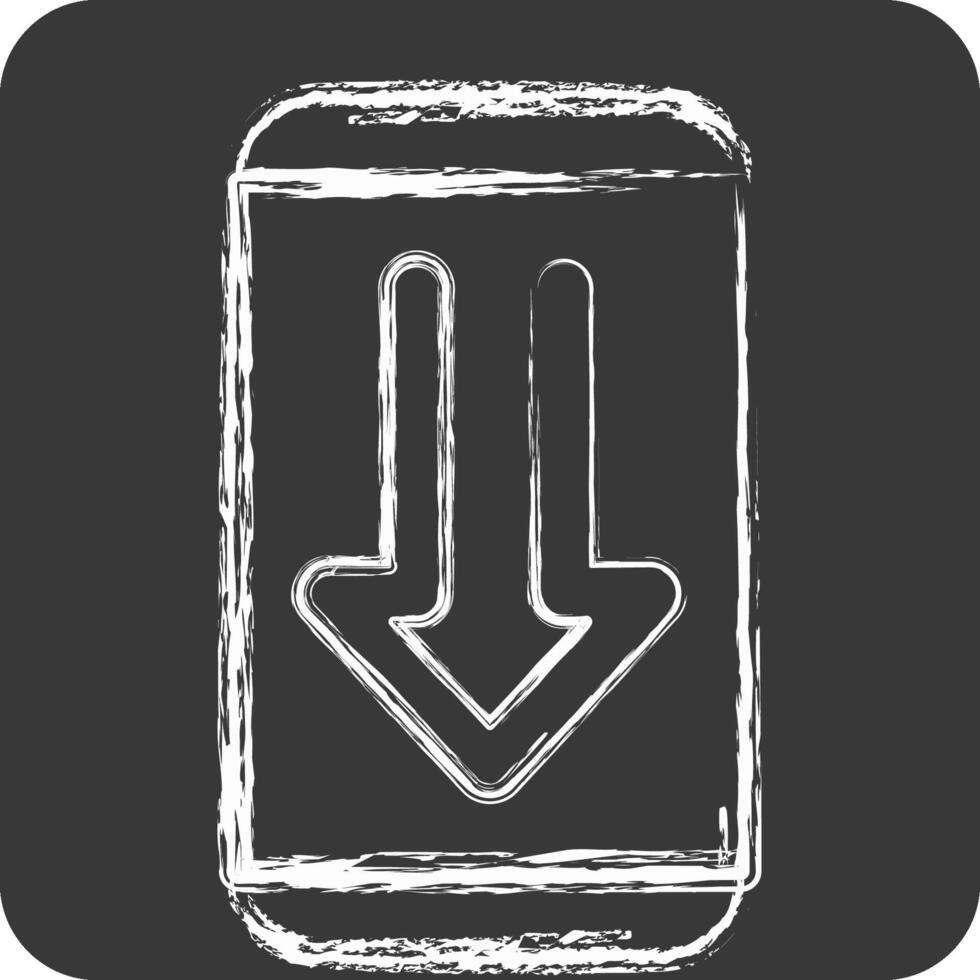 Icon Phone. related to Download symbol. chalk Style. design editable vector