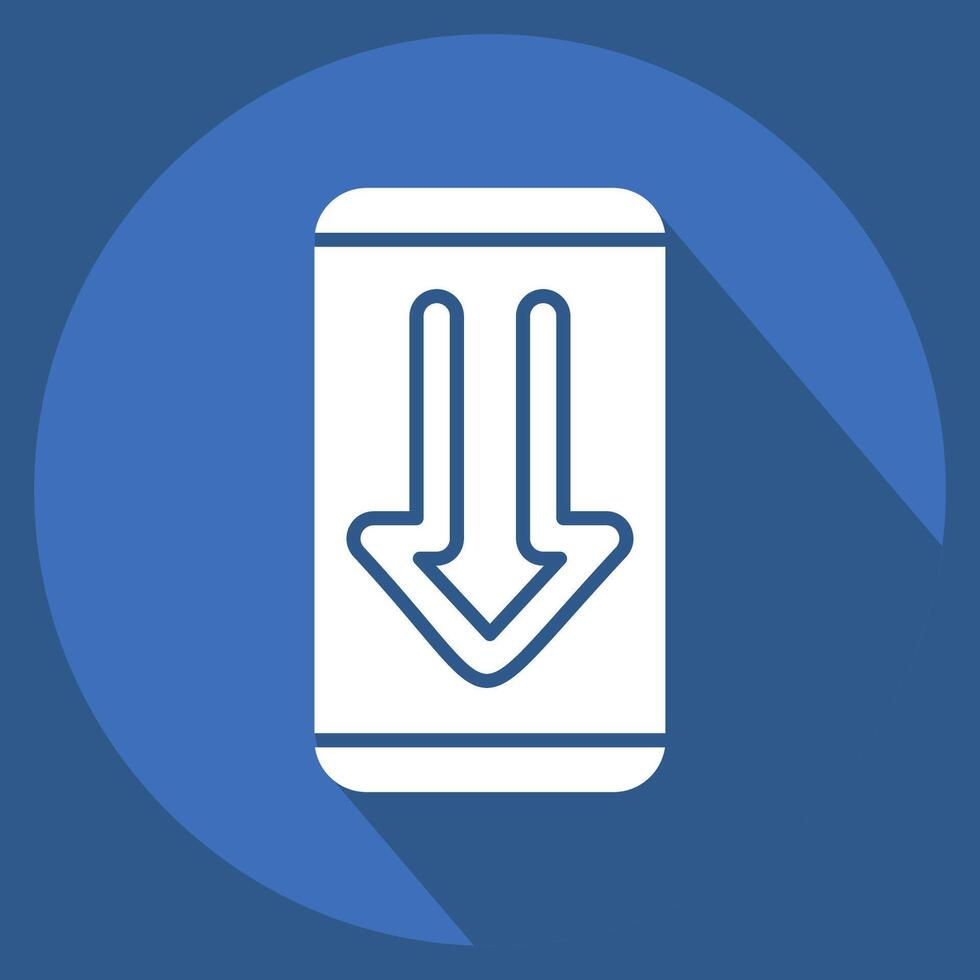 Icon Phone. related to Download symbol. long shadow style. design editable vector