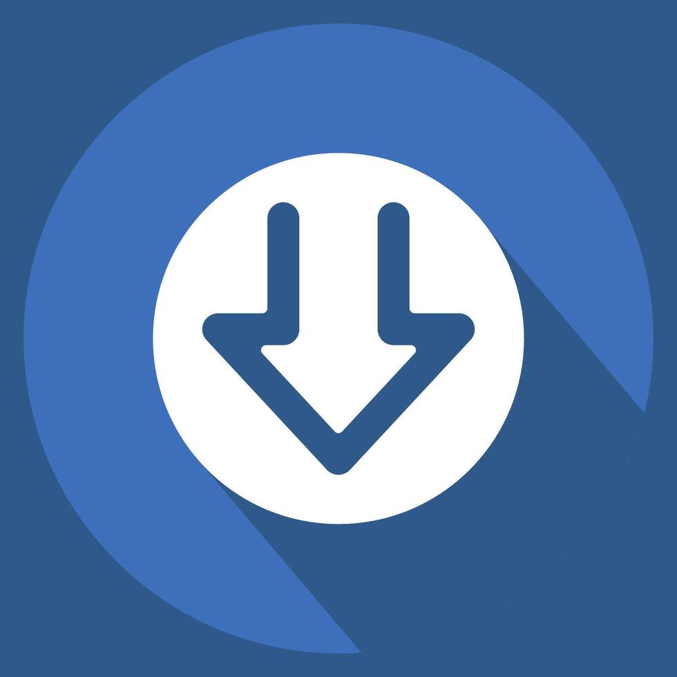 Icon Download Progress. related to Download symbol. long shadow style. design editable vector