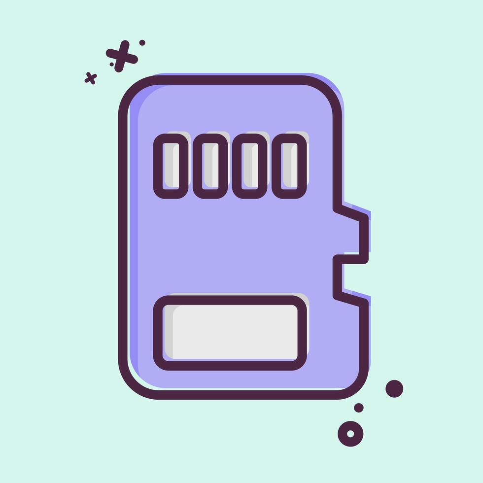 Icon Memory Card. related to Download symbol. MBE style. design editable vector
