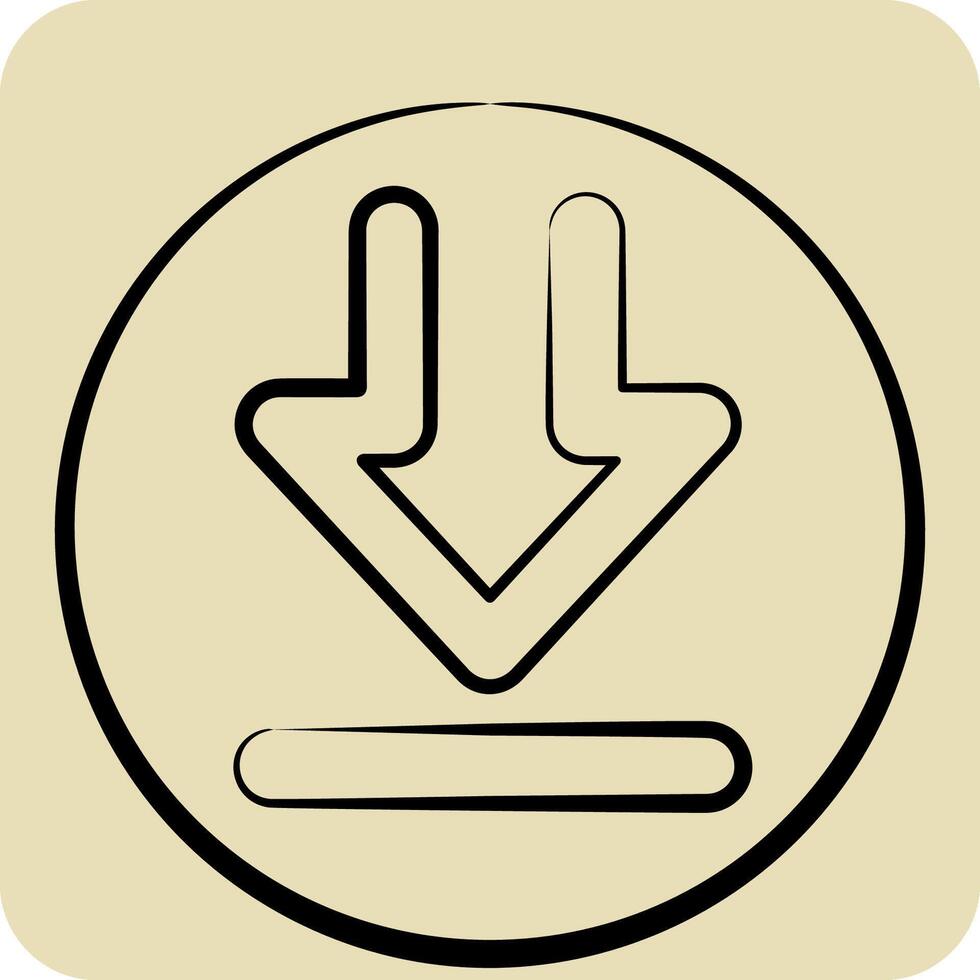 Icon Download. related to Download symbol. hand drawn style. design editable vector