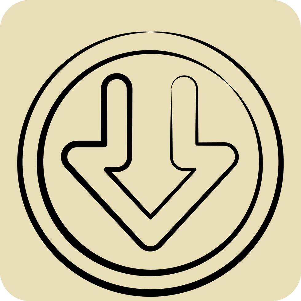 Icon Download Progress. related to Download symbol. hand drawn style. design editable vector