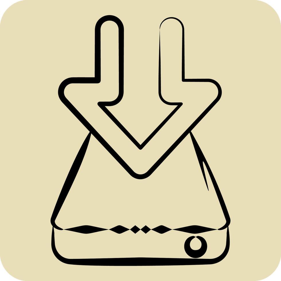 Icon Hard Drive. related to Download symbol. hand drawn style. design editable vector