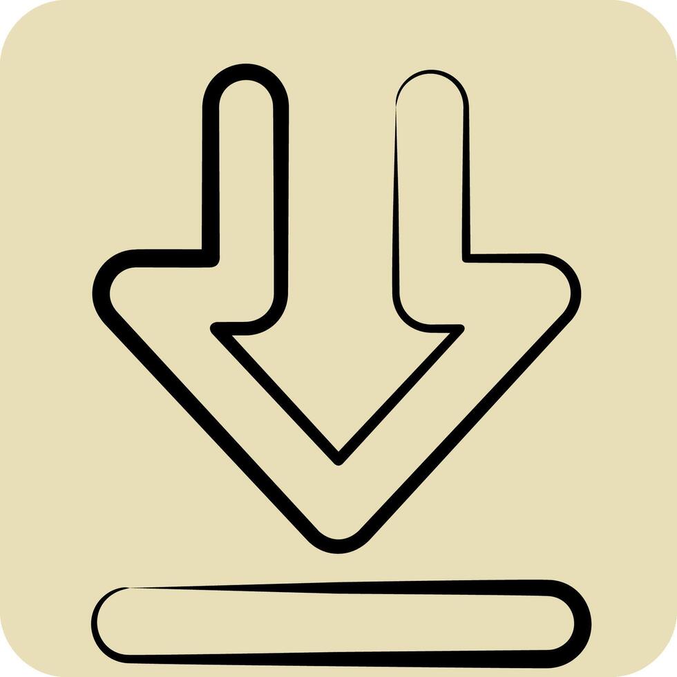 Icon Download 2. related to Download symbol. hand drawn style. design editable vector