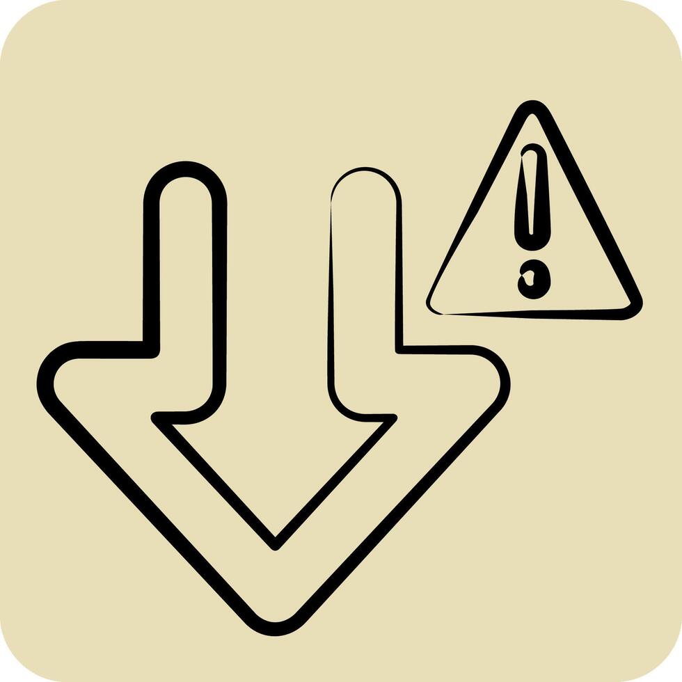 Icon Download Error. related to Download symbol. hand drawn style. design editable vector