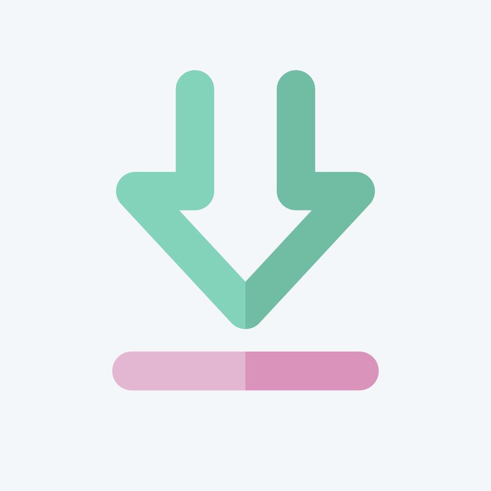 Icon Download 2. related to Download symbol. flat style. design editable vector