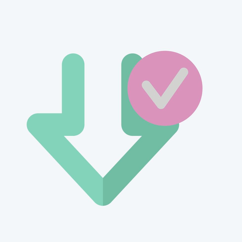 Icon Download Complete. related to Download symbol. flat style. design editable vector