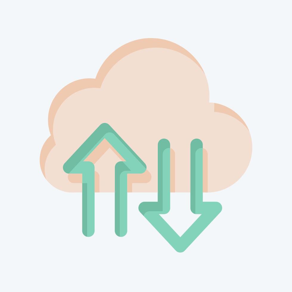 Icon Cloud Storage. related to Download symbol. flat style. design editable vector