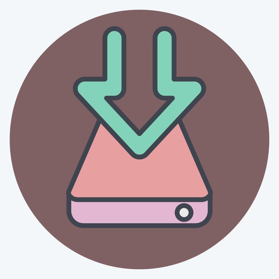 Icon Hard Drive. related to Download symbol. color mate style. design editable vector