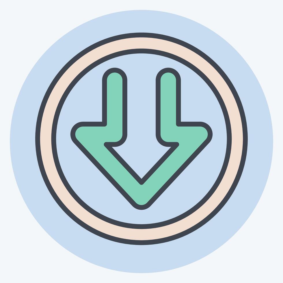 Icon Download Progress. related to Download symbol. color mate style. design editable vector