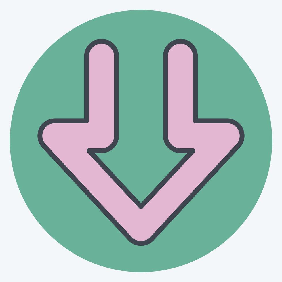 Icon Download 1. related to Download symbol. color mate style. design editable vector